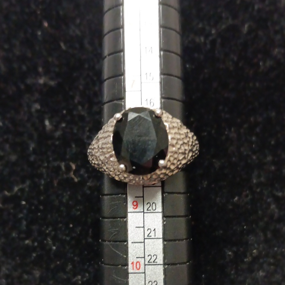 Karis California Black Jade Solitaire Ring in Platinum Bond (Size 8.0) 4.80 ctw